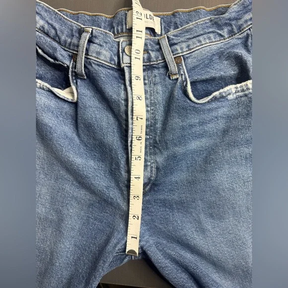 Agolde Riley High Rise Straight Crop Blue Jeans - Picture 10 of 11